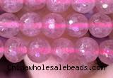 CBQ687 15.5 inches 6mm faceted round strawberry quartz gemstone beads