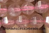 CBQ690 15.5 inches 6mm faceted round strawberry quartz beads