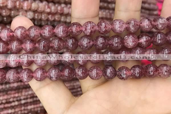 CBQ697 15.5 inches 8mm round strawberry quartz beads wholesale