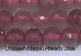 CBQ701 15.5 inches 6mmm faceted round strawberry quartz beads