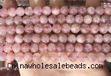 CBQ707 15.5 inches 8mm round strawberry quartz beads wholesale