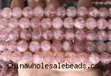 CBQ708 15.5 inches 10mm round strawberry quartz beads wholesale