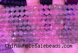 CBQ723 15.5 inches 6mm faceted round mixed strawberry quartz beads