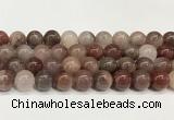 CBQ732 15.5 inches 12mm round strawberry quartz beads wholesale