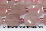 CBQ751 15.5 inches 8*10mm faceted oval strawberry quartz beads