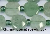 CBQ755 15.5 inches 10*10mm faceted square green strawberry quartz beads
