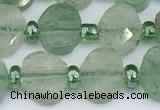 CBQ756 15.5 inches 6*8mm faceted oval green strawberry quartz beads