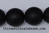 CBS09 15.5 inches 20mm round black stone beads wholesale