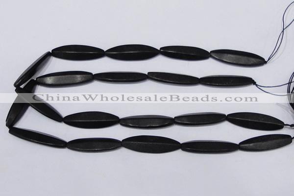 CBS14 15.5 inches 12*40mm marquise black stone beads wholesale