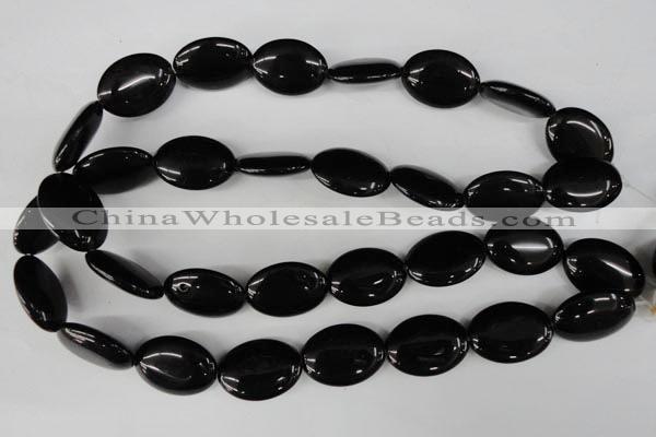 CBS252 15.5 inches 18*25mm oval blackstone beads wholesale