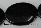 CBS256 15.5 inches 30*40mm oval blackstone beads wholesale