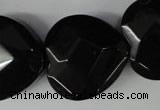 CBS308 15.5 inches 26*26mm faceted heart blackstone beads wholesale