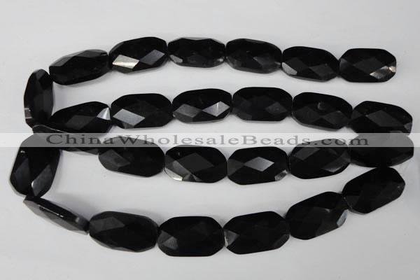 CBS320 15.5 inches 18*30mm faceted rectangle blackstone beads wholesale