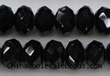 CBS516 15.5 inches 6*8mm faceted rondelle AA grade black spinel beads