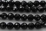 CBS522 15.5 inches 6mm faceted round A grade black spinel beads