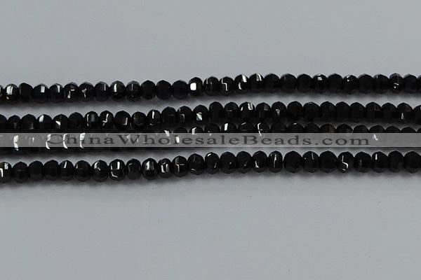 CBS529 15.5 inches 3*5mm lantern-shaped natural black spinel beads