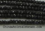 CBS531 15.5 inches 1.5*2.5mm faceted rondelle black spinel beads