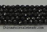 CBS534 15.5 inches 3mm faceted round black spinel beads