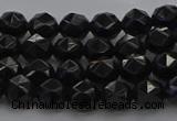 CBS536 15.5 inches 6mm faceted round black spinel beads