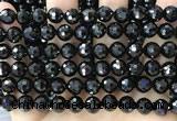 CBS545 15.5 inches 8mm faceted round black spinel gemstone beads
