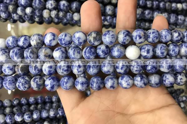 CBS603 15.5 inches 10mm round blue spot stone beads wholesale