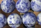 CBS606 15.5 inches 16mm round blue spot stone beads wholesale