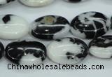 CBW125 15.5 inches 13*18mm oval black & white jasper beads