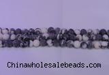 CBW150 15.5 inches 4mm round matte black & white jasper beads