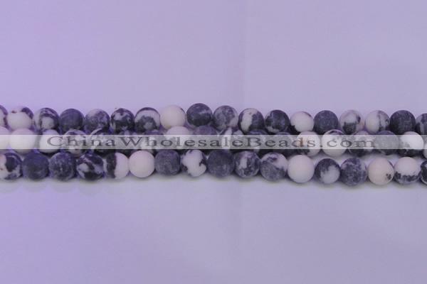 CBW151 15.5 inches 6mm round matte black & white jasper beads