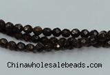 CBZ102 15.5 inches 4mm faceted round bronzite gemstone beads