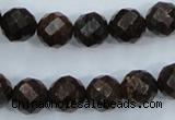 CBZ106 15.5 inches 12mm faceted round bronzite gemstone beads