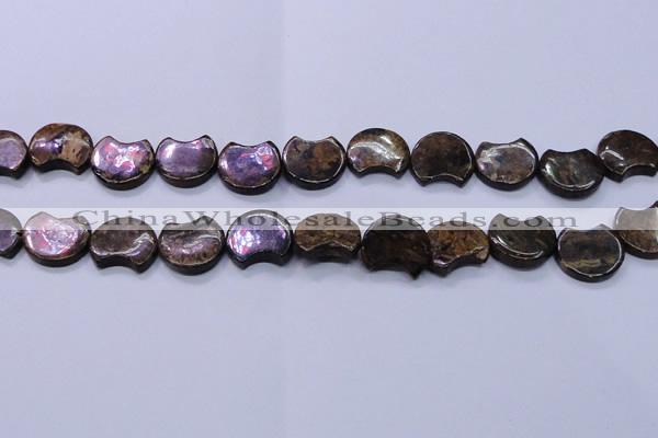 CBZ111 15.5 inches 15*18mm curved moon bronzite gemstone beads