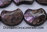 CBZ112 15.5 inches 20*24mm curved moon bronzite gemstone beads