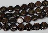 CBZ207 15.5 inches 8mm flat round bronzite gemstone beads