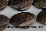 CBZ248 15.5 inches 20*30mm faceted & twisted oval bronzite gemstone beads