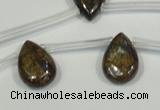 CBZ255 Top-drilled 8*12mm flat teardrop bronzite gemstone beads