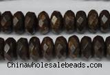CBZ404 15.5 inches 6*12mm faceted rondelle bronzite gemstone beads