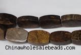 CBZ426 15.5 inches 10*14mm flat drum bronzite gemstone beads