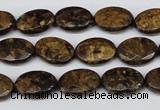 CBZ436 15.5 inches 10*14mm faceted oval bronzite gemstone beads