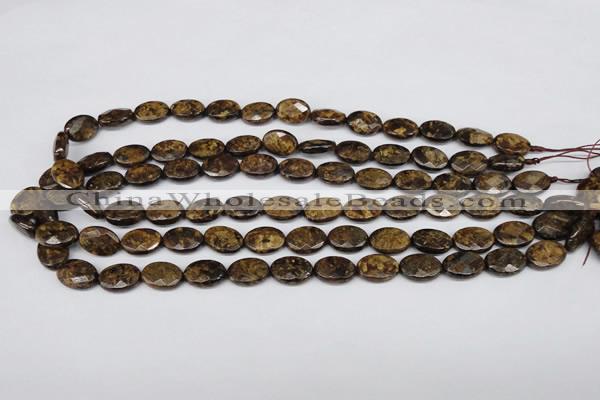 CBZ436 15.5 inches 10*14mm faceted oval bronzite gemstone beads