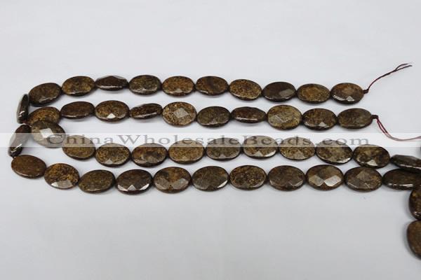 CBZ438 15.5 inches 13*18mm faceted oval bronzite gemstone beads