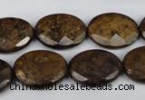 CBZ439 15.5 inches 15*20mm faceted oval bronzite gemstone beads