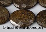 CBZ440 15.5 inches 22*30mm faceted oval bronzite gemstone beads