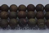 CBZ600 15.5 inches 4mm round matte bronzite beads wholesale