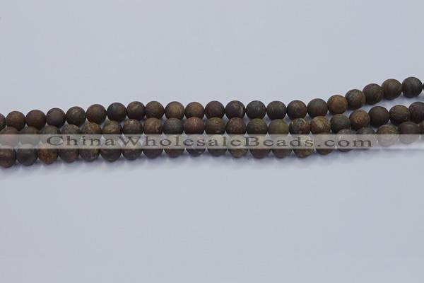 CBZ600 15.5 inches 4mm round matte bronzite beads wholesale