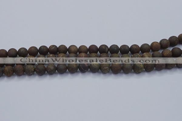 CBZ602 15.5 inches 8mm round matte bronzite beads wholesale