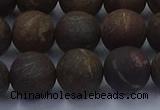 CBZ604 15.5 inches 10mm round matte bronzite beads wholesale