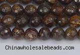 CBZ611 15.5 inches 6mm faceted round bronzite gemstone beads