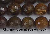 CBZ614 15.5 inches 12mm faceted round bronzite gemstone beads