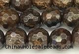 CBZ630 15 inches 6mm faceted round bronzite beads wholesale